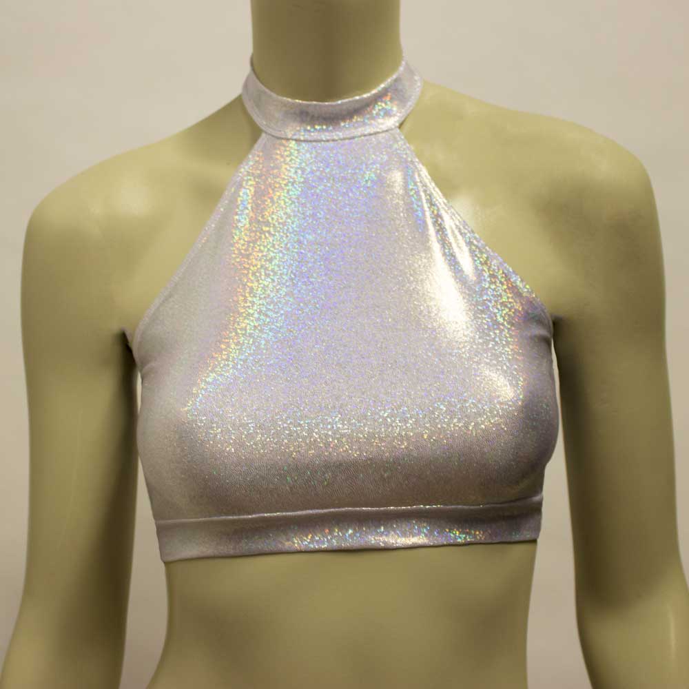 Sequin Halter Neck Crop Top