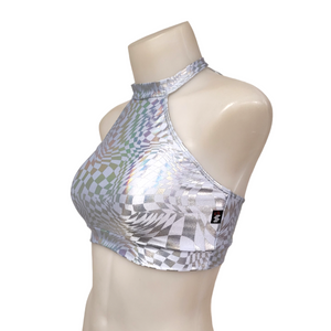 Halter Top in Light Blue Swirl