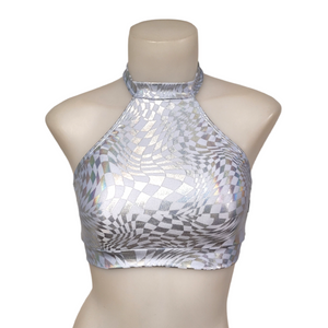 Halter Top in Light Blue Swirl