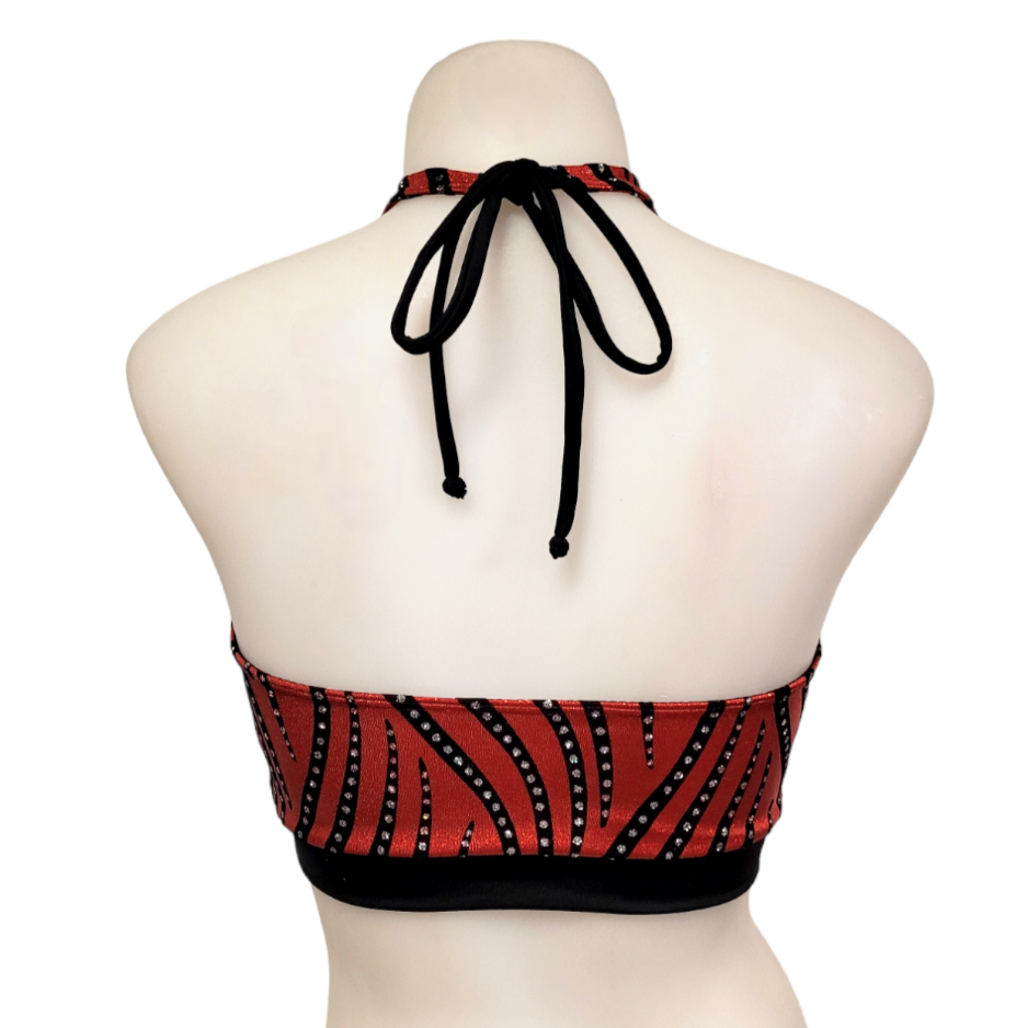 Halter Top in Red Velvet Swirl