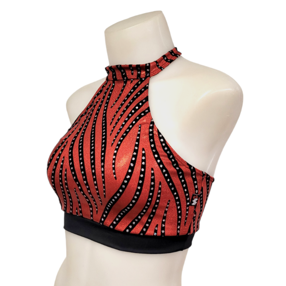 Halter Top in Red Velvet Swirl