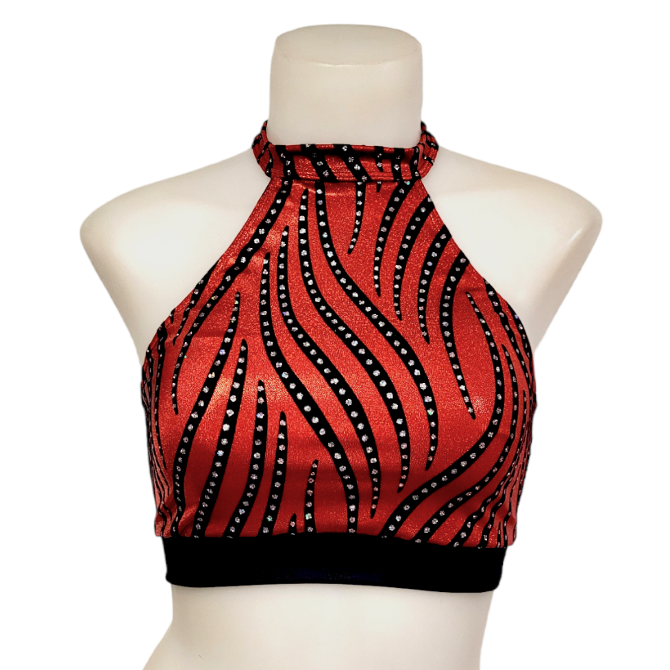 Halter Top in Red Velvet Swirl