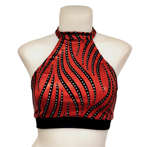 Halter Top in Red Velvet Swirl