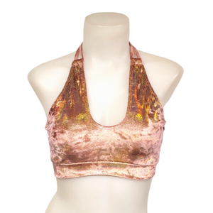 Layla Top in Rose Gold Velvet