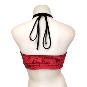 Layla Top in Crimson Crushed Velvet