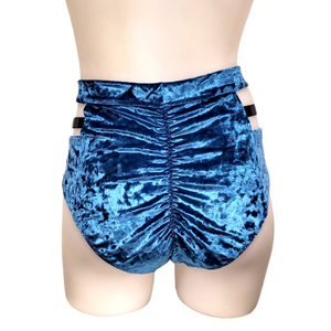 Monroe Short in Turquoise Crushed Velvet