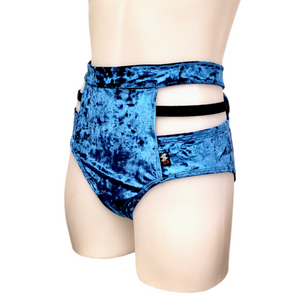 Monroe Short in Turquoise Crushed Velvet