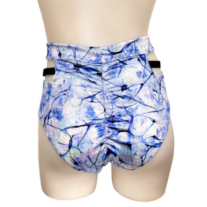 Monroe Short in Blue Marble Velvet