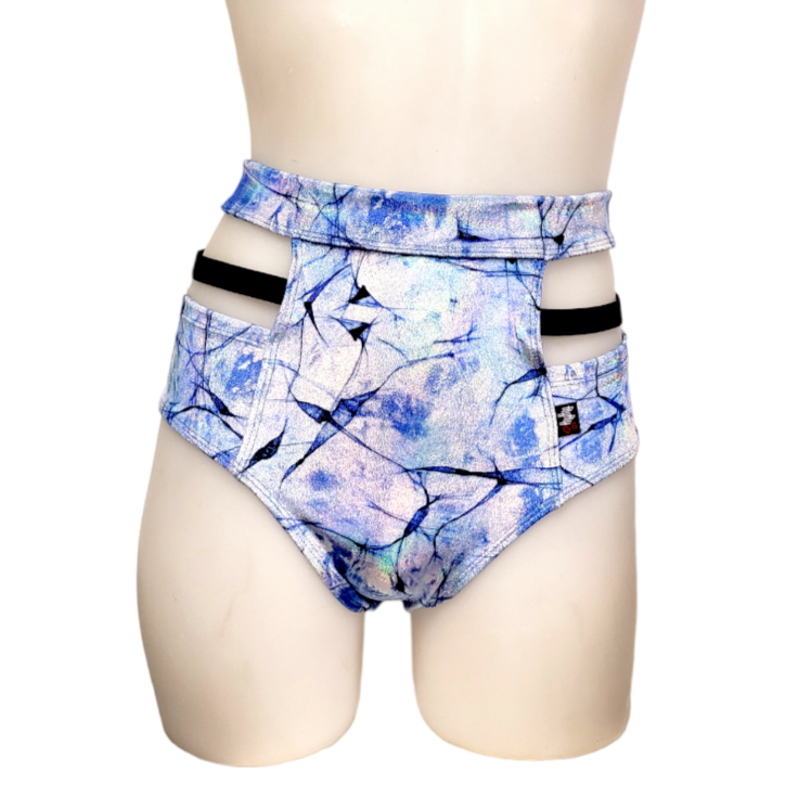 Monroe Short in Blue Marble Velvet