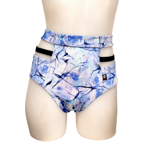 Monroe Short in Blue Marble Velvet