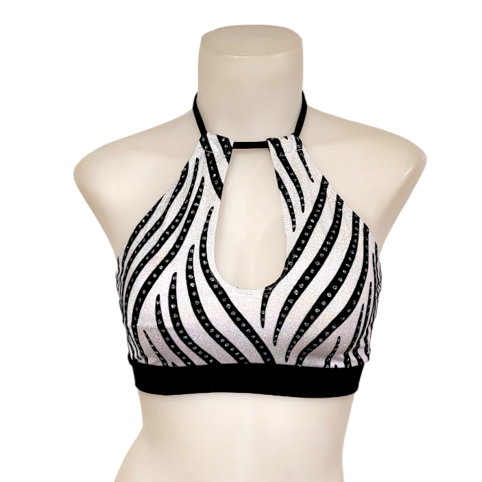 Layla Top in White Velvet Swirl