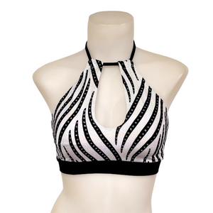 Layla Top in White Velvet Swirl