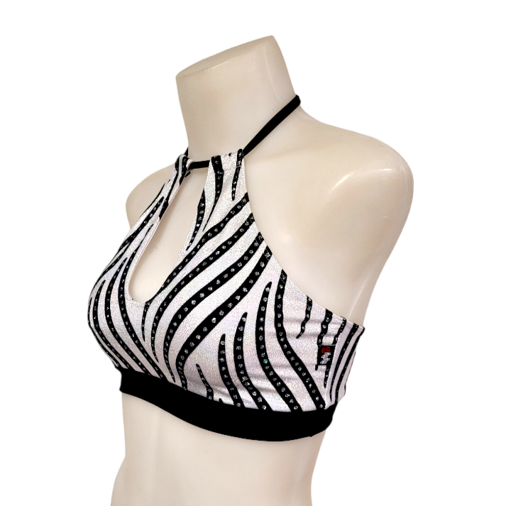 Layla Top in White Velvet Swirl
