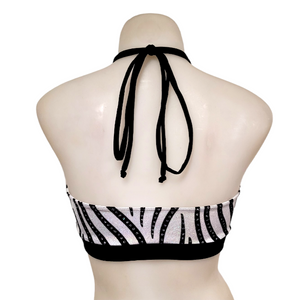 Layla Top in White Velvet Swirl