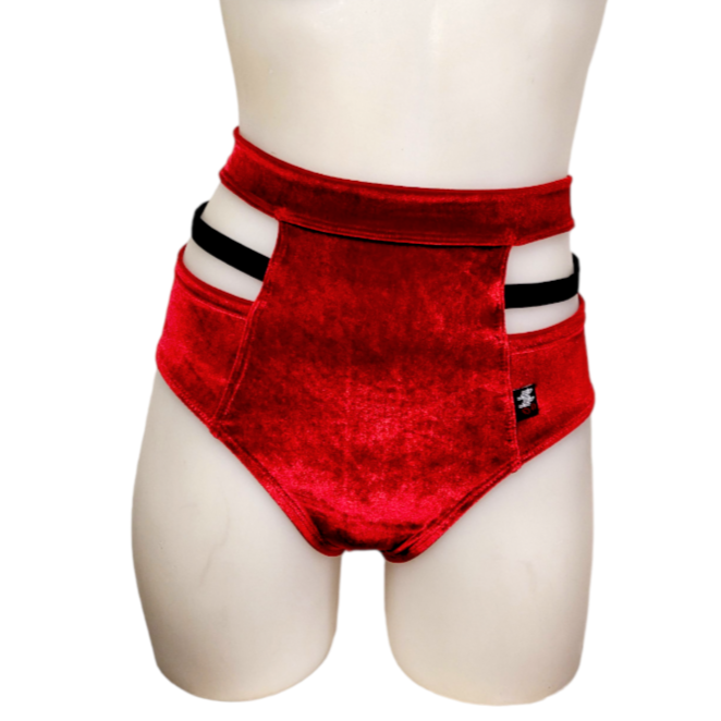 Monroe Short in Cherry Red Velvet