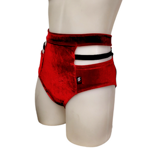 Monroe Short in Cherry Red Velvet