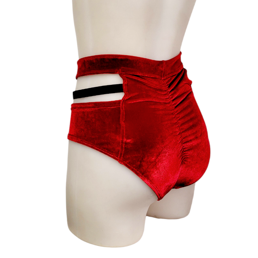 Monroe Short in Cherry Red Velvet