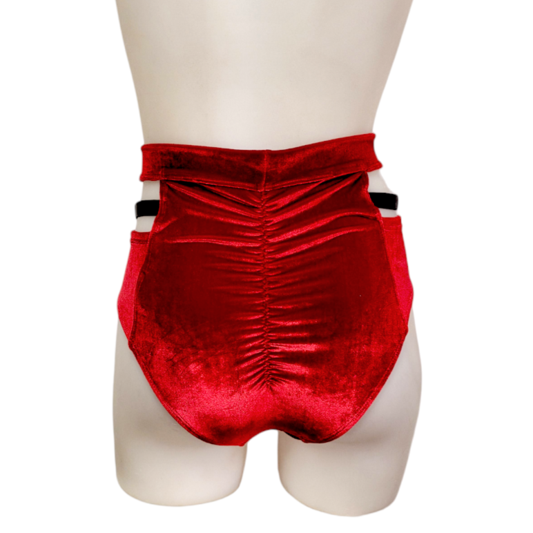Monroe Short in Cherry Red Velvet