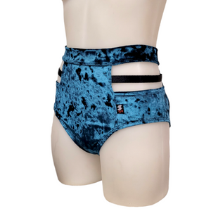 Monroe Short in Ocean Crushed Velvet