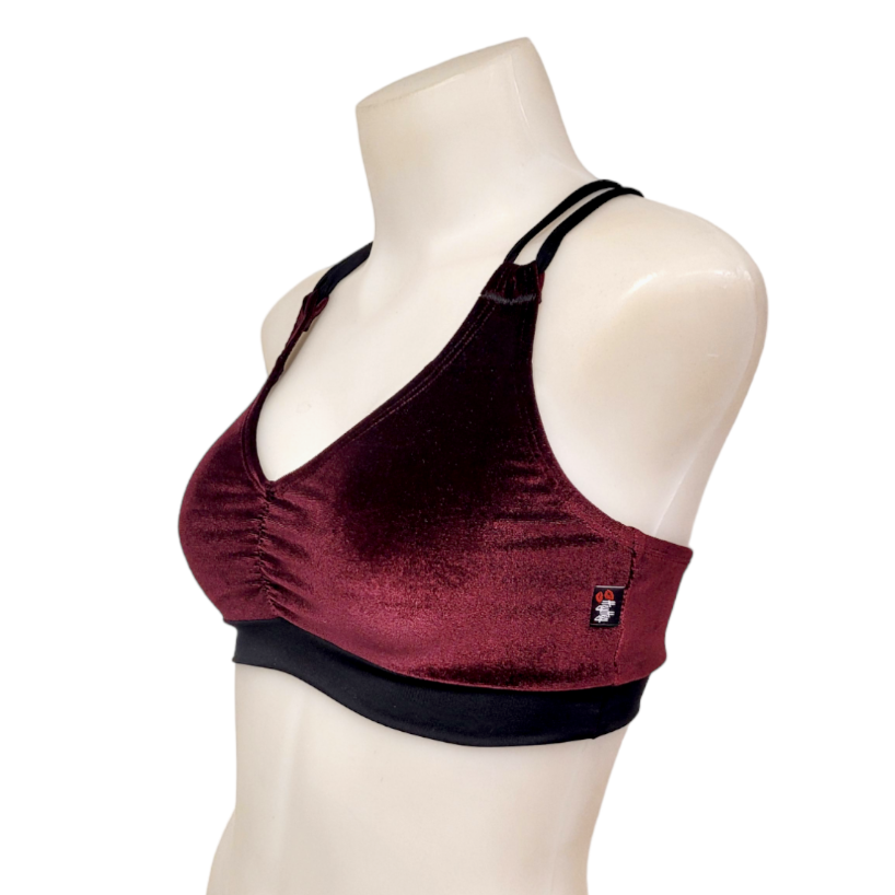 Monique Top in Burgundy Velvet