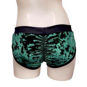 Classic Booty Short in Forest Green Velvet