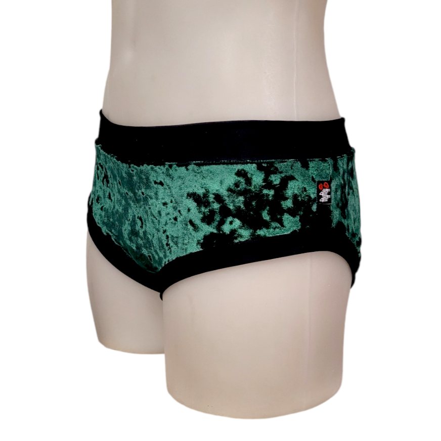 Classic Booty Short in Forest Green Velvet