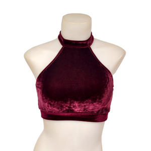 Halter Top in Burgundy Velvet