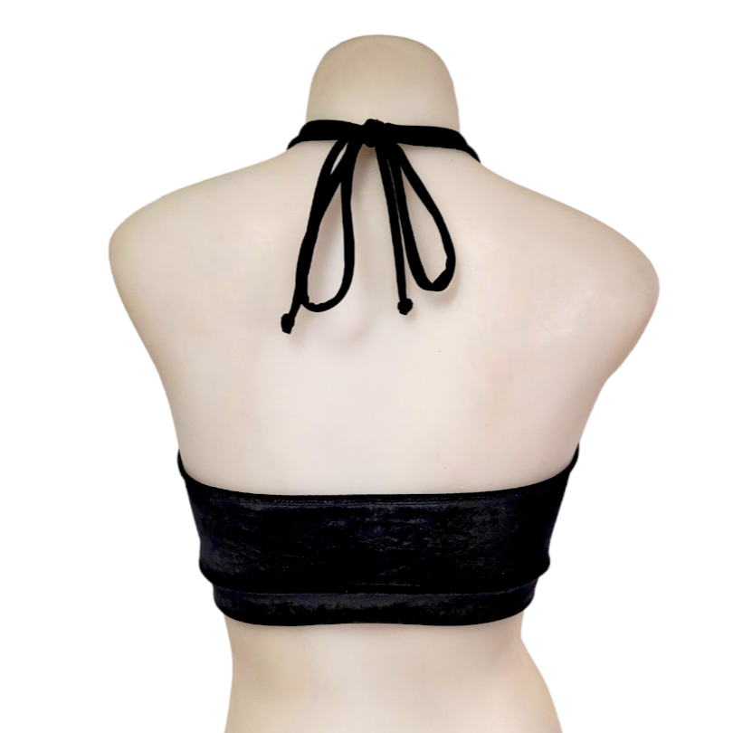 Halter Top in Black Velvet