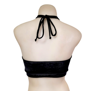Halter Top in Black Velvet