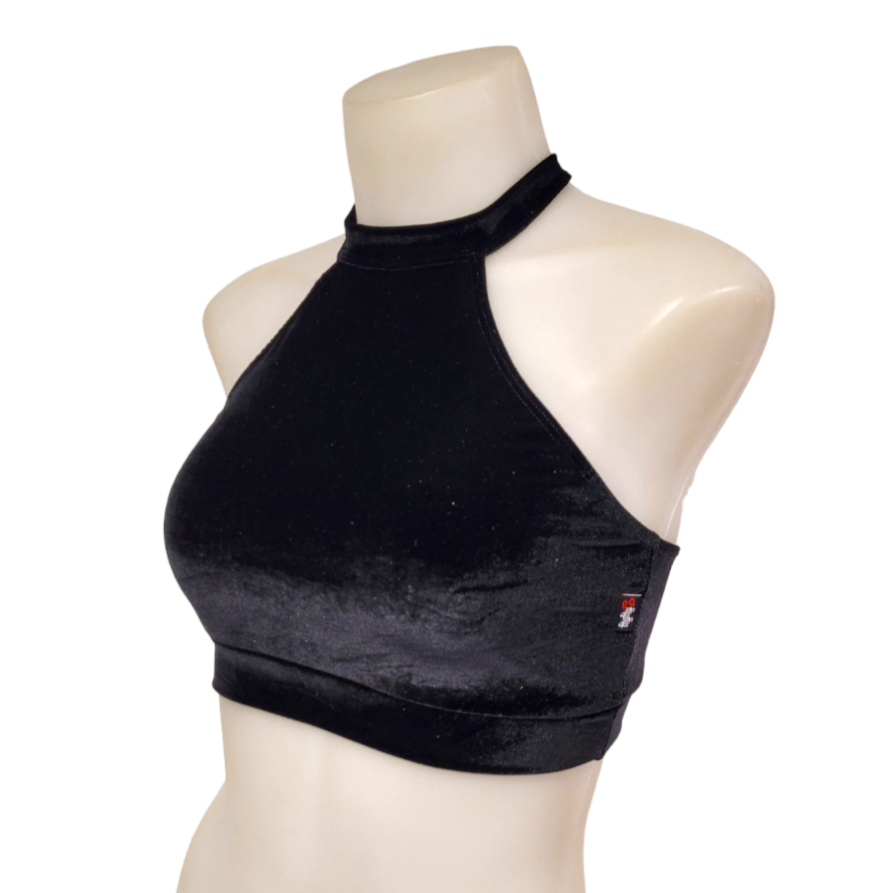 Halter Top in Black Velvet