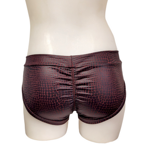 Classic Booty Short in Red Snake Skin