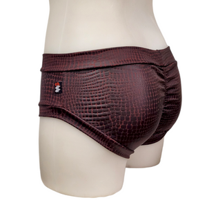 Classic Booty Short in Red Snake Skin
