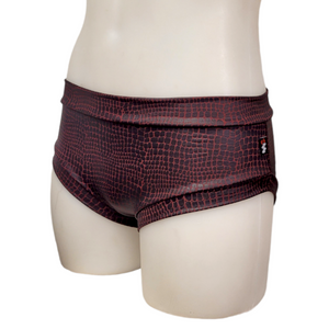 Classic Booty Short in Red Snake Skin
