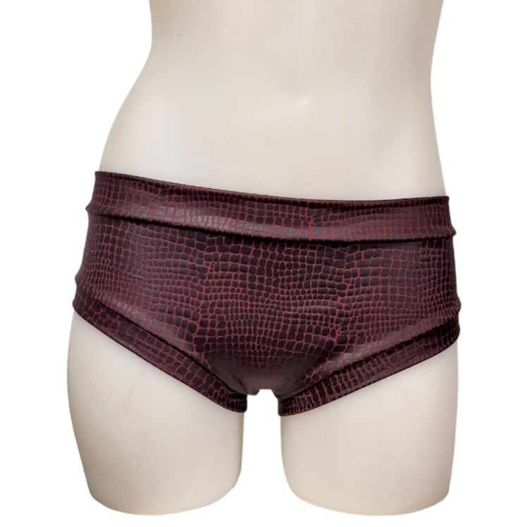 Classic Booty Short in Red Snake Skin