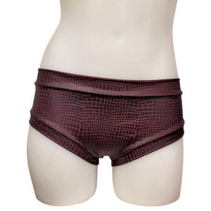 Classic Booty Short in Red Snake Skin