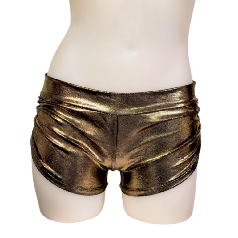 Side Tie/Scrunch Short in Black Gold Mystique