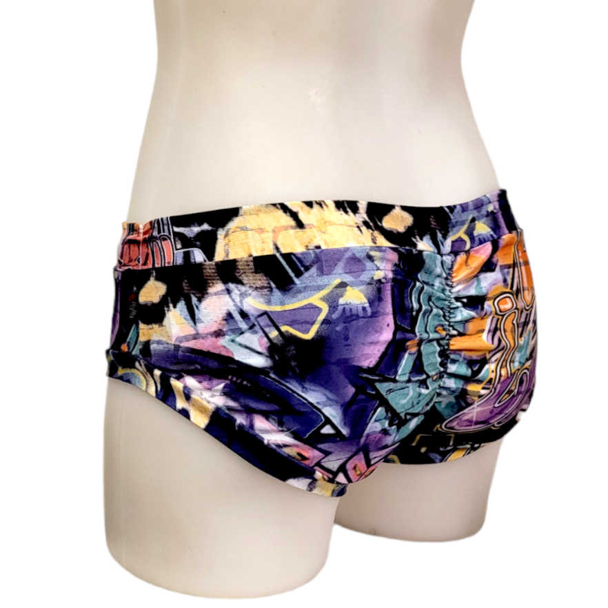 Classic Booty Short in Purple Graffiti