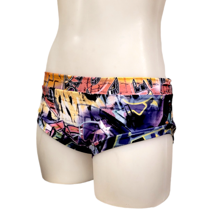 Classic Booty Short in Purple Graffiti