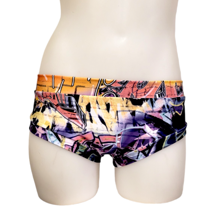Classic Booty Short in Purple Graffiti