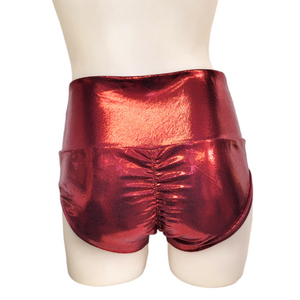 High Waisted Booty Short in Wine Mystique