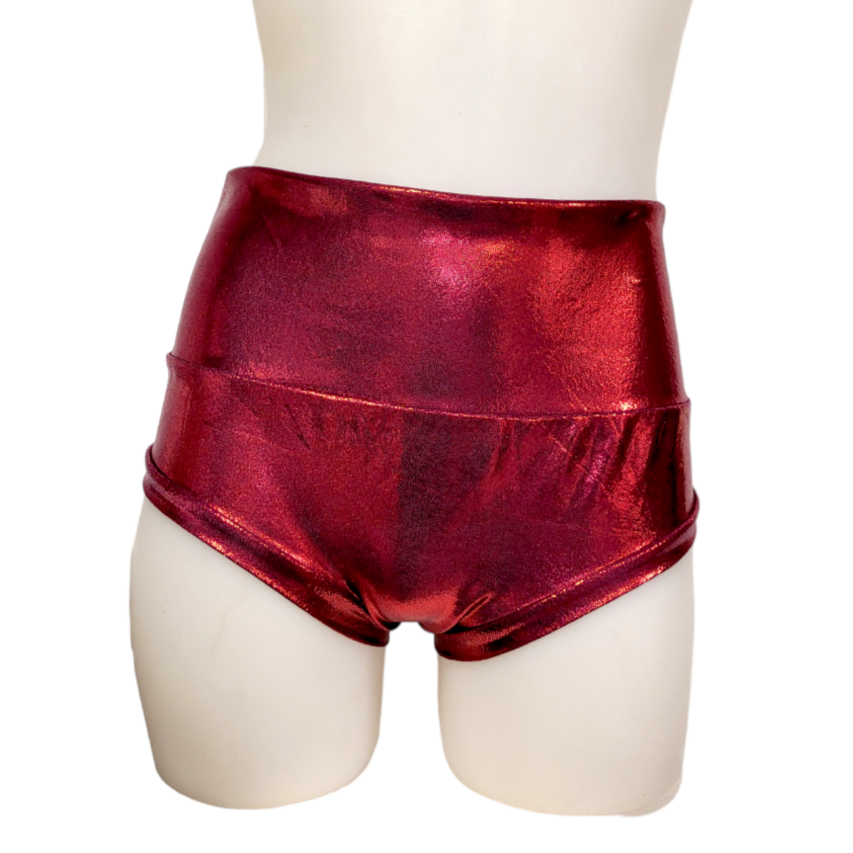 High Waisted Booty Short in Wine Mystique