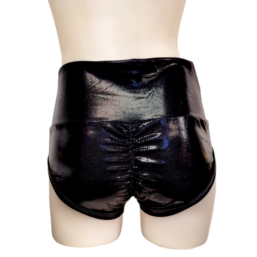 High Waisted Booty Short in Black Dot
