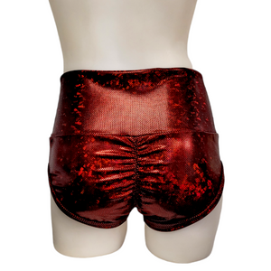 High Waisted Booty Short in Red Ice