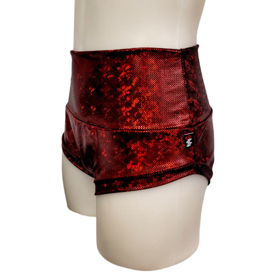 High Waisted Booty Short in Red Ice