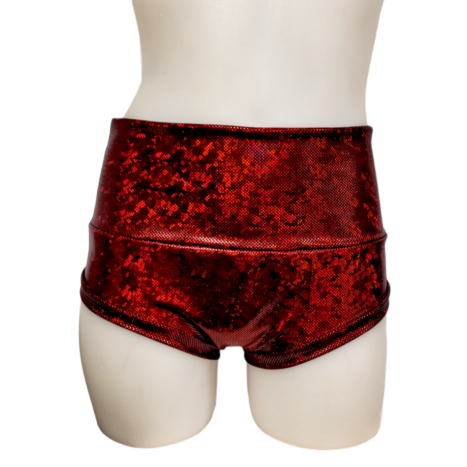 High Waisted Booty Short in Red Ice