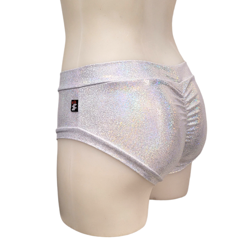 Classic Booty Short in White Disco