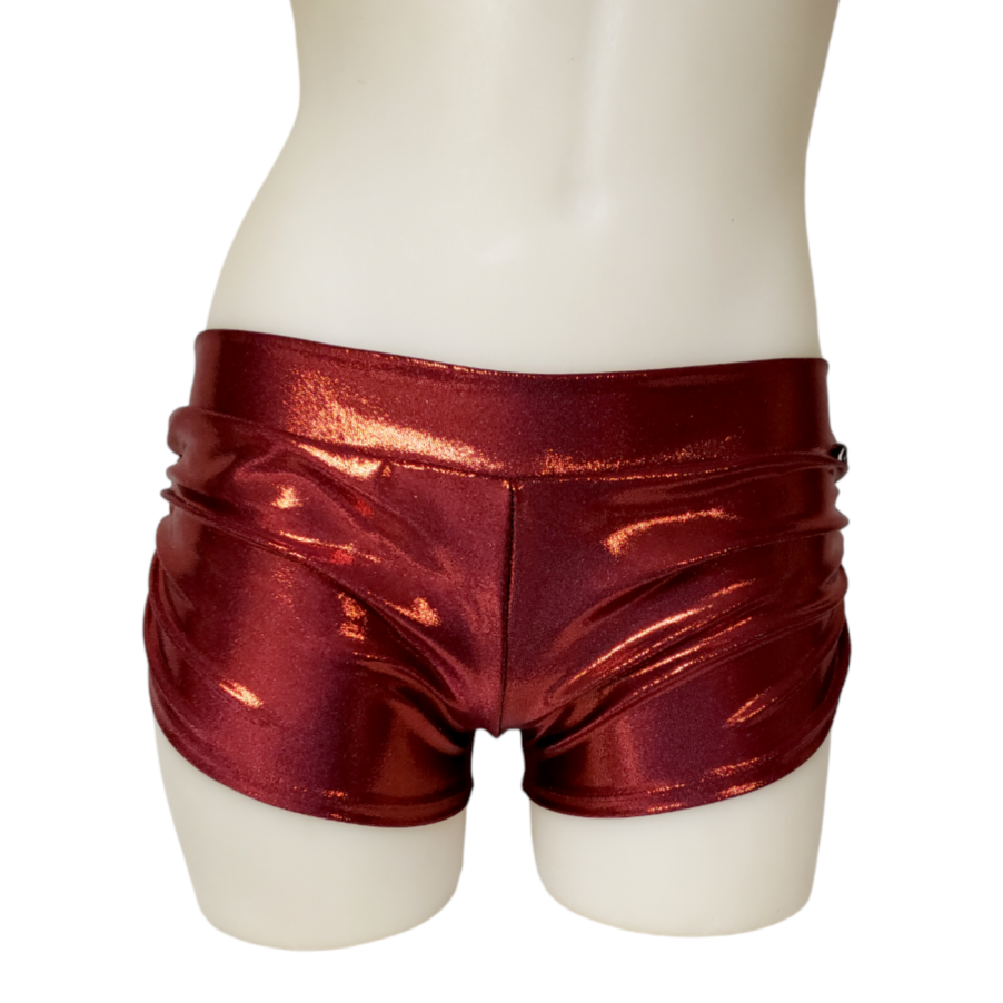 Side Tie/Scrunch Short in Burgundy Mystique