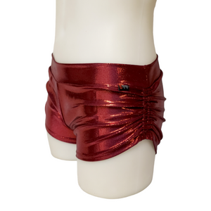 Side Tie/Scrunch Short in Burgundy Mystique