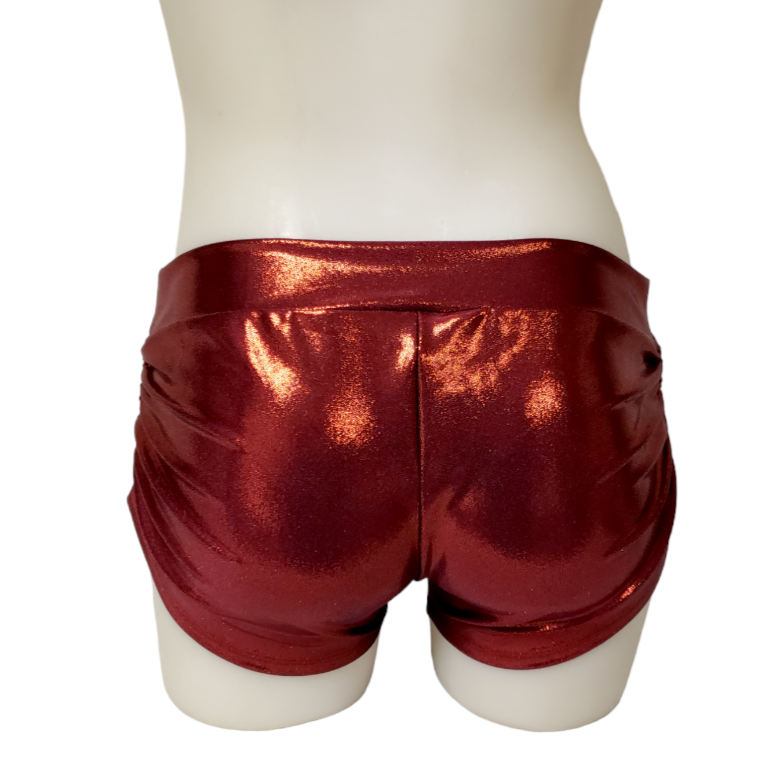 Side Tie/Scrunch Short in Burgundy Mystique