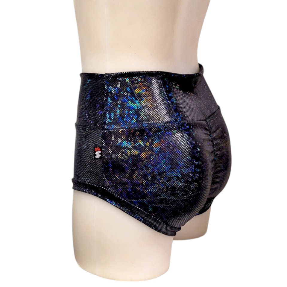 High Waisted Booty Short in Black Ice
